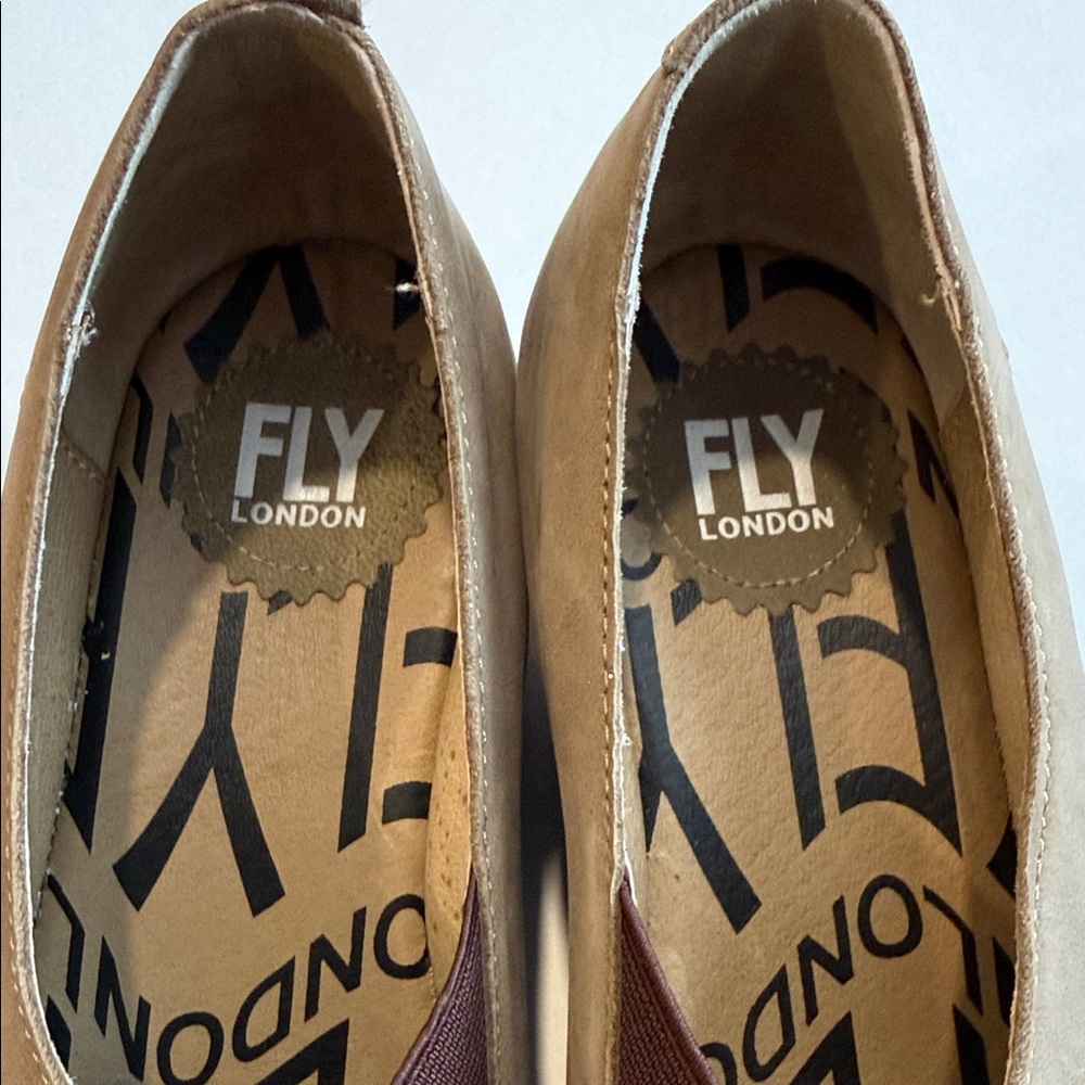 Fly London Tan Slip-On Loafers - Picture 3 of 10